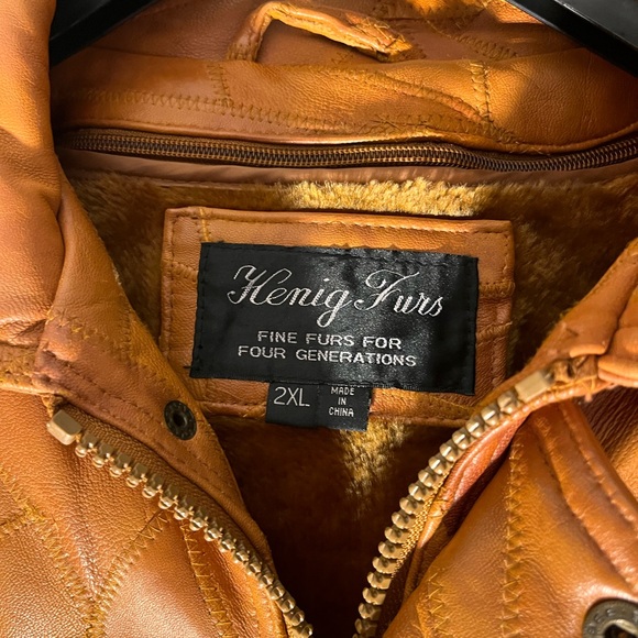 Men's Vintage Leather Bomber Jacket - Rich Brown Patch Work - Picture 3 of 7